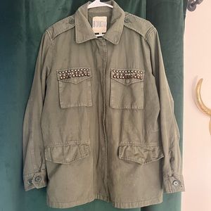 BB Dakota Green Military Style Studded Jacket
